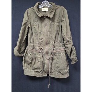 Sashimi Green Utility Jacket Coat Size Small Zip Front Outdoors Outerwear